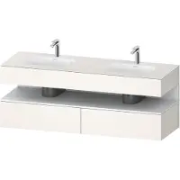 Duravit Collection One lavabo à encastrer avec meuble sous-vasque en console, 1600x550x600mm, niche blanc mat, lavabos doubles, QA4797018840010