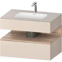 Duravit Collection One lavabo à encastrer avec meuble sous-vasque en console, 800x550x600mm, niche en chêne mamelonné, QA4785055830000