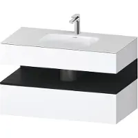 Duravit Collection One lavabo à encastrer avec meuble sous-vasque en console, 1000x550x600mm, niche chêne noir, QA4786016180010