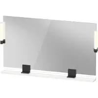 Duravit Sivida miroir, noir diamant mat, 1250x36x650mm, éclairage à poser, interrupteur à détecteur, raccordement au réseau, SV74240BD220000