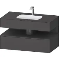 Duravit Collection One lavabo à encastrer avec meuble sous-vasque en console, 1000x550x600mm, niche graphite mat, QA4786049490000
