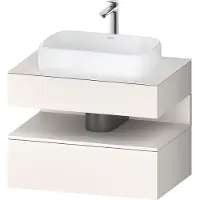 Duravit Collection One Meuble sous-vasque sur console, 1 tiroir, découpe au centre, 800x550x600mm, niche blanc supermat, QA4730084840000