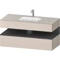 Duravit Collection One lavabo à encastrer avec meuble sous-vasque en console, 1200x550x600mm, niche graphite mat, QA4787049910000