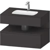 Duravit Collection One lavabo à encastrer avec meuble sous-vasque en console, 800x550x600mm, niche graphite super mate, QA4785080800000