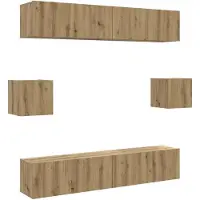 Syfax Ensemble de meuble TV mural 6 pcs chêne artisanal