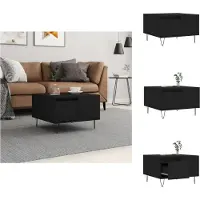 vidaXL Table basse noire 55x55x36,5 cm Bois composite - Tables basses