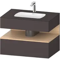 Duravit Collection One lavabo à encastrer avec meuble sous-vasque en console, 800x550x600mm, niche en chêne naturel, QA4785030800000