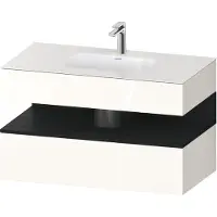 Duravit Collection One lavabo à encastrer avec meuble sous-vasque en console, 1000x550x600mm, niche chêne noir, QA4786016220010