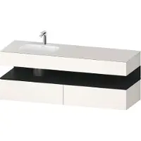 Duravit Collection One lavabo à encastrer avec meuble sous-vasque en console, 1600x550x600mm, niche en chêne noir, vasque à gauche, QA4795016840000