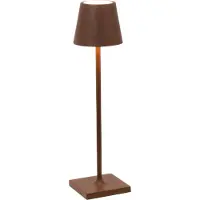 Zafferano Lampe De Table Led Poldina Pro Micro Corten, Rechargeable Et Dimmable Avec Une Autonomie Allant Jusqu'À 12 Heures