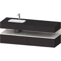 Duravit Collection One lavabo à encastrer avec meuble sous-vasque en console, 1600x550x600mm, niche blanc supermatt, vasque à gauche, QA4795084800000