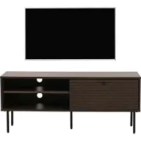 Mendler Meuble TV HWC-N78, Buffet bas Armoire TV, style scandinave Métal Bois Mélamine MVG 50x120x40cm brun foncé