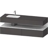 Duravit Collection One lavabo à encastrer avec meuble sous-vasque en console, 1600x550x600mm, niche blanc mat, vasque à gauche, QA4795018490010