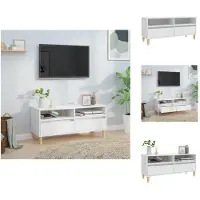 vidaXL Meuble TV Blanc 100x34,5x44,5 cm Bois composite - Meuble TV