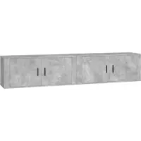 Syfax Meubles TV muraux 2 pcs gris béton 100x34,5x40 cm
