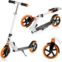 Lionelo Luca Trottinette enfants jusqu'à 100kg roues 200mm frein pliable blanc