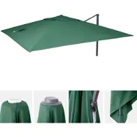 Mendler Toile De Rechange Pour Parasol Déporté De Luxe Hwc, 3x3m Vert Foncé