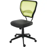 Mendler Fauteuil/chaise de bureau Seattle, charge 150kg, similicuir vert, sans accoudoirs