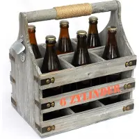 DanDiBo Porte-bière avec ouvre-bouteille Porte-bouteille 6 cylindres 93540 Caisse de bière en bois