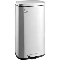 SVITA TQ30 Poubelle argentée 30L Poubelle à pédale Couvercle Softclose avec seau intérieur en inox