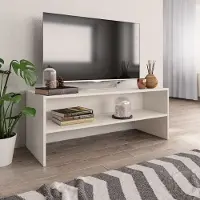 Prolenta Maison Exclusive - Meuble TV blanc 100x40x40 cm Matériau dérivé du bois