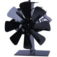 INF Ventilateur de poêle pour une meilleure répartition de la chaleur 8 pales Black
