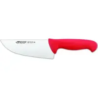 Arcos Couteau de boucher couleur - Prof 295822 acier inoxydable nitrum et mangue lame ergonomique rouge en polypropylène et 17 cm de lame, vitrine