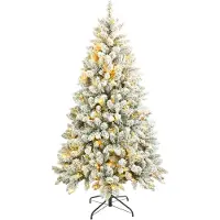 Generic Rebecca Mobili Sapin de Noël 210 cm avec 400 lumières en PVC, vert et blanc