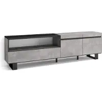 Skraut Home COZY Meuble TV, Banc Télé, 200x35x57cm, Pour les TV jusqu'à 80", Ciment