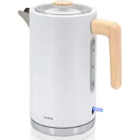 Briebe KT1165WHT Bouilloire nordique 1,7L électrique à ébullition rapide, sans BPA, socle 360° blanc