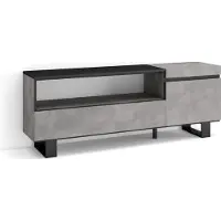 Skraut Home COZY Meuble TV, Banc Télé, 150x35x57cm, Pour les TV jusqu'à 65", Ciment