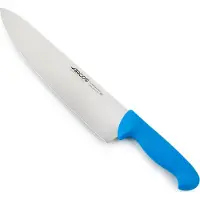 Arcos Couteau de chef couleur - Prof 290923 en acier inoxydable nitrum et mangue ergonomique bleu polypropylène et 30 cm de lame, vitrine