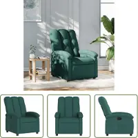 The Living Store Fauteuil relax vert foncé Tissu