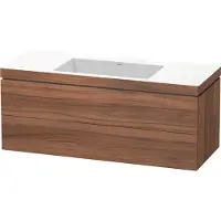 Duravit L-Cube c-bonded Ensemble suspendu, 2 tiroirs, sans trop-plein, sans trou pour robinetterie, 1200x500x480mm, LC6929N7979