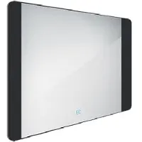 Nimco Mirrors - Miroir avec éclairage LED, 800x600 mm, capteur tactile, aluminium/noir ZPC 42003V-90