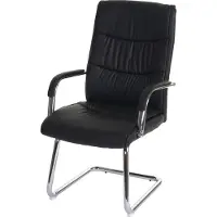 Mendler Chaise de conférence HWC-A49, chaise visiteur cantilever, similicuir noir