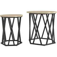 Syfax Table basse 2 pcs Chêne Sonoma Bois d'ingénierie et acier