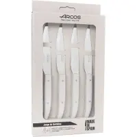 Jamon Lot de 4 couteaux à découper couleur micro-perle blanche