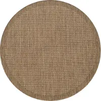 HomebyHome Tapis Intérieur Extérieur Terrasse Balcon Cuisine Aspect Sisal Tissage Plat Imperméable Uni Structuré, Taille: 120 cm rond