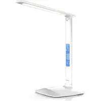 Brandson Lampe de bureau, variateur, changement de couleur, fonction température, alarme & calendrier, lampe de bureau LED