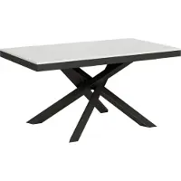 Itamoby Table Extensible 90X160/420 Cm Volantis Evolution Frêne Blanc Structure Anthracite