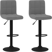 Syfax Tabourets de bar lot de 2 gris foncé velours