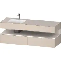 Duravit Collection One lavabo à encastrer avec meuble sous-vasque en console, 1600x550x600mm, niche blanc supermatt, vasque à gauche, QA4795084830010