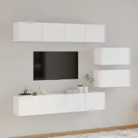 Prolenta Maison Exclusive - Ensemble de meubles TV 6 pcs Blanc Bois d'ingénierie