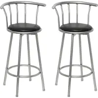 Syfax Tabourets de bar lot de 2 noir similicuir