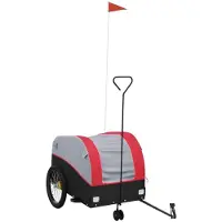 Syfax Remorque de vélo noir et rouge 45 kg fer