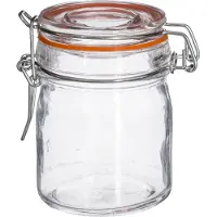 JJA 5 Five Simply Smart Lot de 8 bocaux avec joint silicone et fermeture à étrier, pot à confiture, verre, 150 ml, 146402