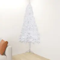 Prolenta Maison Exclusive - Sapin de Noël d'intérieur d'angle blanc, 240 cm, en PVC