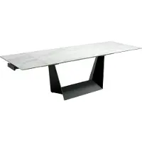 ANGEL CERDA SL Angel Cerdá Table de salle à manger extensible rectangulaire marbre porcelaine acier noir 1014