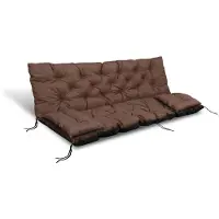 AIO Factory Coussin de jardin 180 x 60 x 50 cm + 2 coussins pour balancelle, imperméables, marron